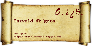 Oszvald Ágota névjegykártya